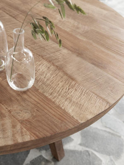 Tradition Ronde Eettafel - 140 cm - Gerecycled Teakhout