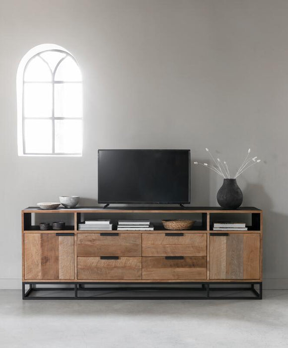 TV stand Cosmo No.3 high, 2 doors, 4 drawers, 3 open racks
