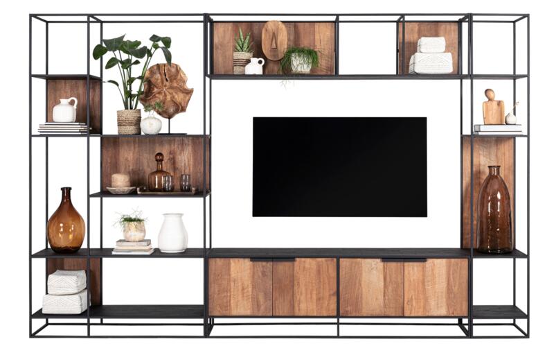 TV wall element bookrack Cosmo large, open racks