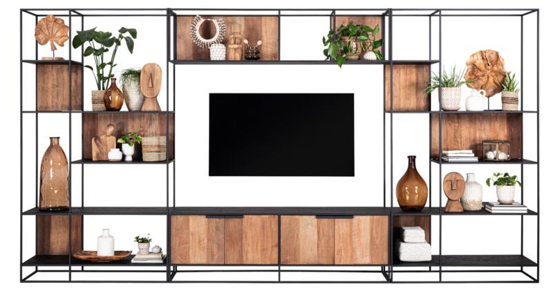 TV wall element bookrack Cosmo large, open racks