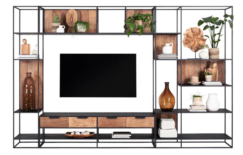TV wall element bookrack Cosmo small, open racks