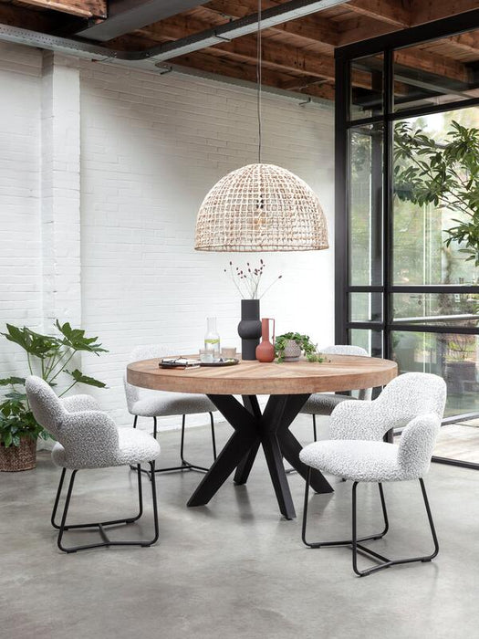 Einstein Ronde Eettafel - Gerecycled Teakhout