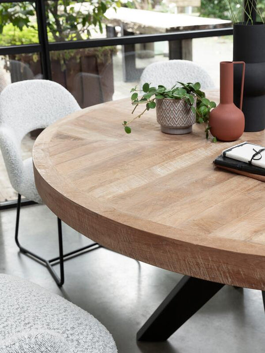 Einstein Ronde Eettafel - Gerecycled Teakhout