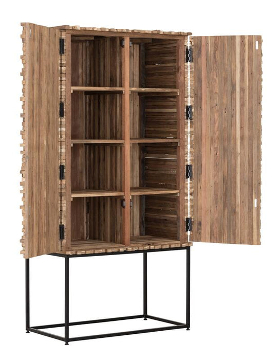 Cupboard Sticks - Teakhouten Kast met 2 Deuren en 6 Legplanken
