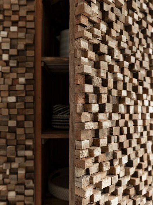 Cupboard Sticks - Teakhouten Kast met 2 Deuren en 6 Legplanken