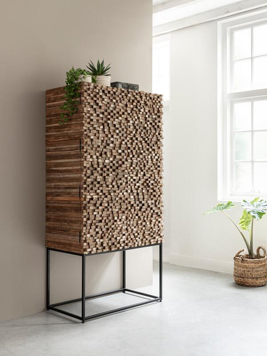 Cupboard Sticks - Teakhouten Kast met 2 Deuren en 6 Legplanken