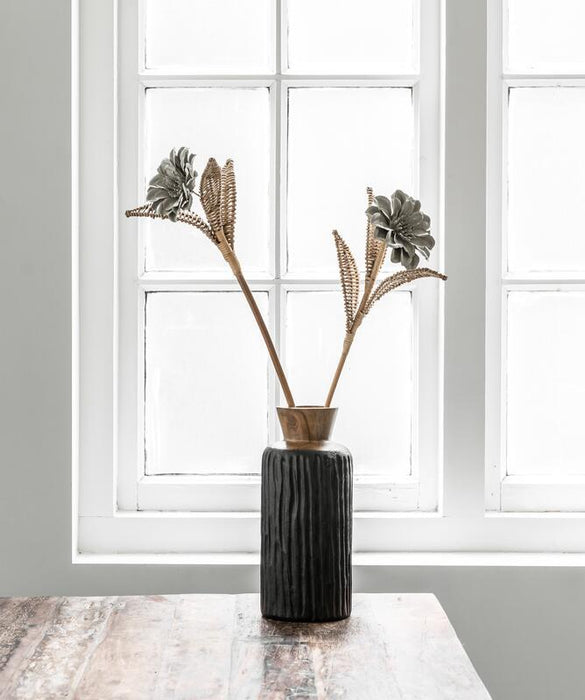 Rattan flower Light Grey - ORDER by 4 pcs