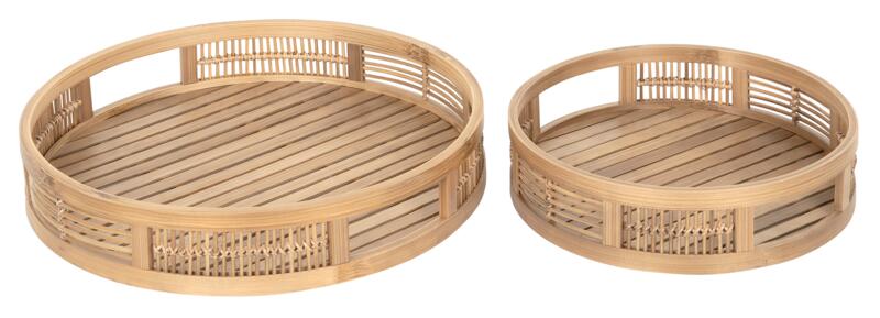 Tray Algarve round NATURAL, set of 2 - ORDER by 2 pcs