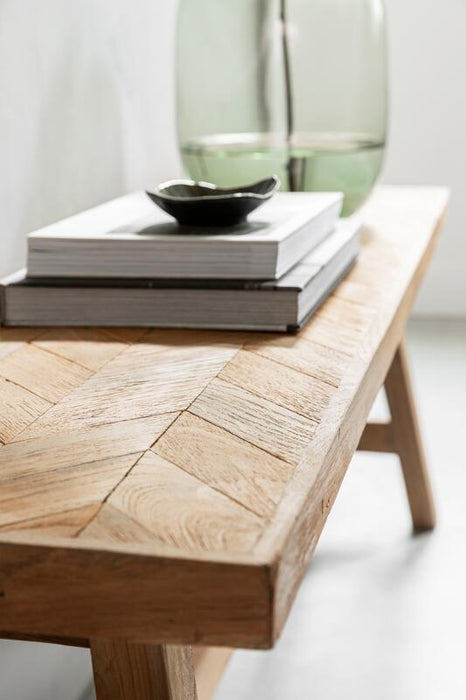 Bench Herringbone medium - Teakhouten bank
