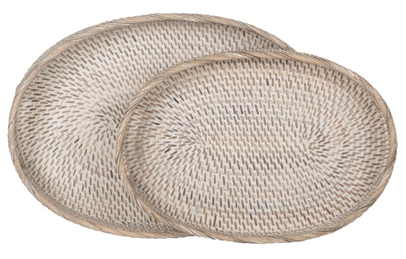 Oval Rattan tray Saint Barths, set of 2  - ORDER by 2 pcs