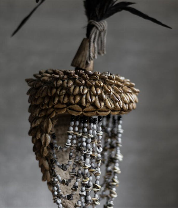 Balinese helmet with shell and feather