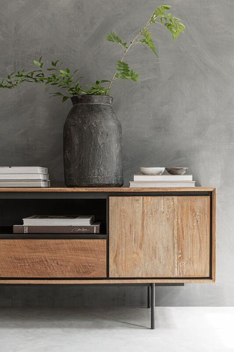 TV stand Metropole extra large, 3 doors, 3 drawers, open rack