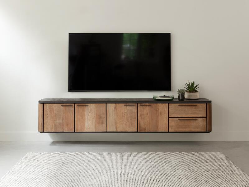 Hanging TV stand Soho large, 4 doors, 2 drawers