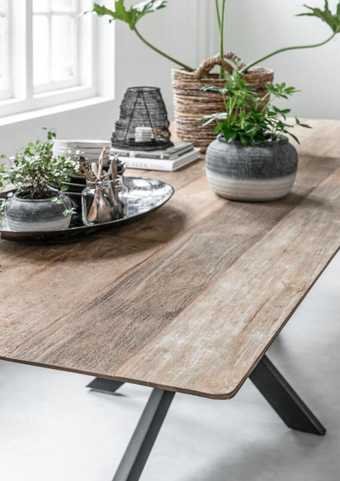 Curves Eettafel Rechthoekig - Gerecycled Teakhout