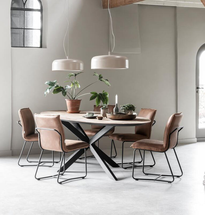 Ovale Eettafel - Gerecycled Teakhout
