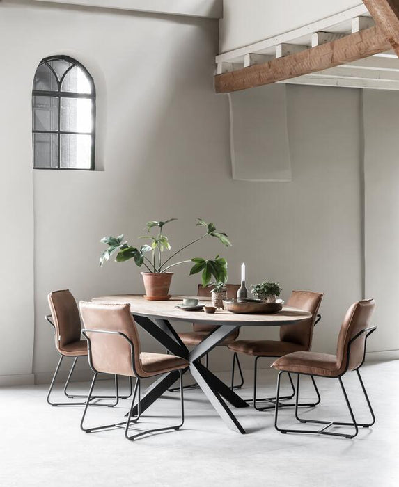 Ovale Eettafel - Gerecycled Teakhout