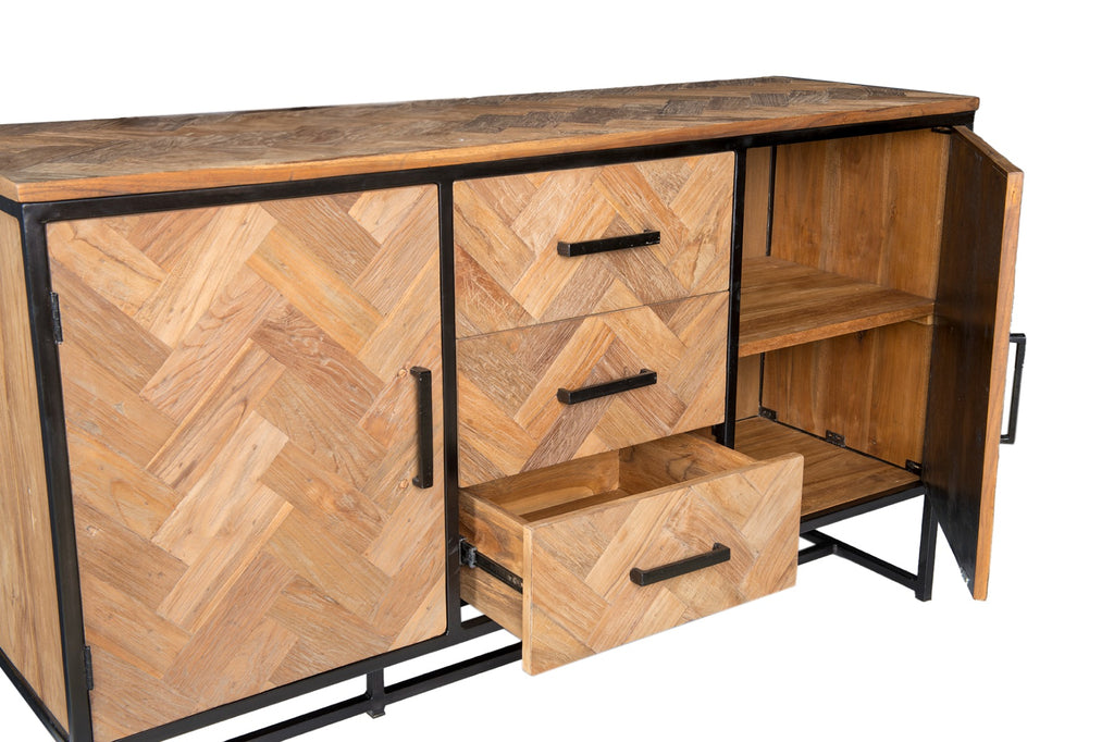 Accent Kast 145cm | Teakhout & Zwart Staal