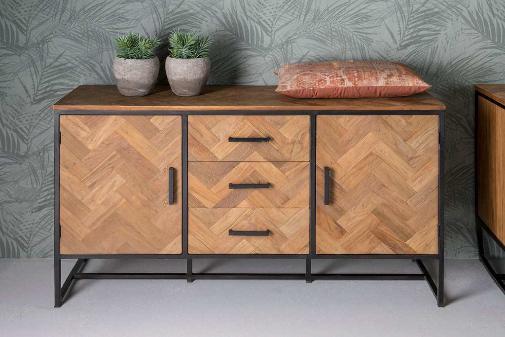 Accent Kast 145cm | Teakhout & Zwart Staal
