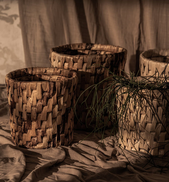 Semeru Round Basket Two-Tone - Set of 2