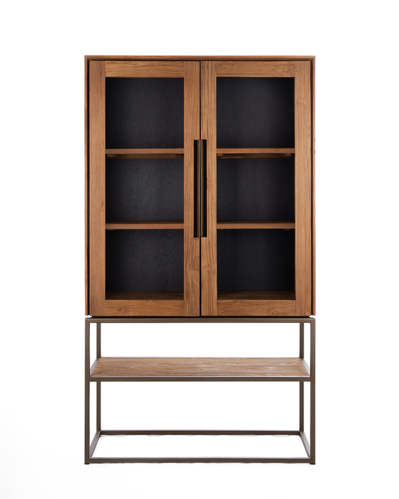 Karma Pure Cabinet 2 Glass Doors 1 Open Rack