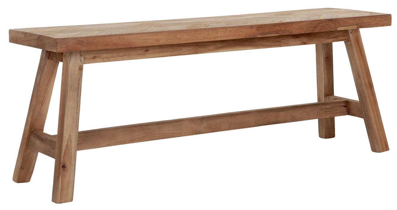 Bench Herringbone medium - Teakhouten bank