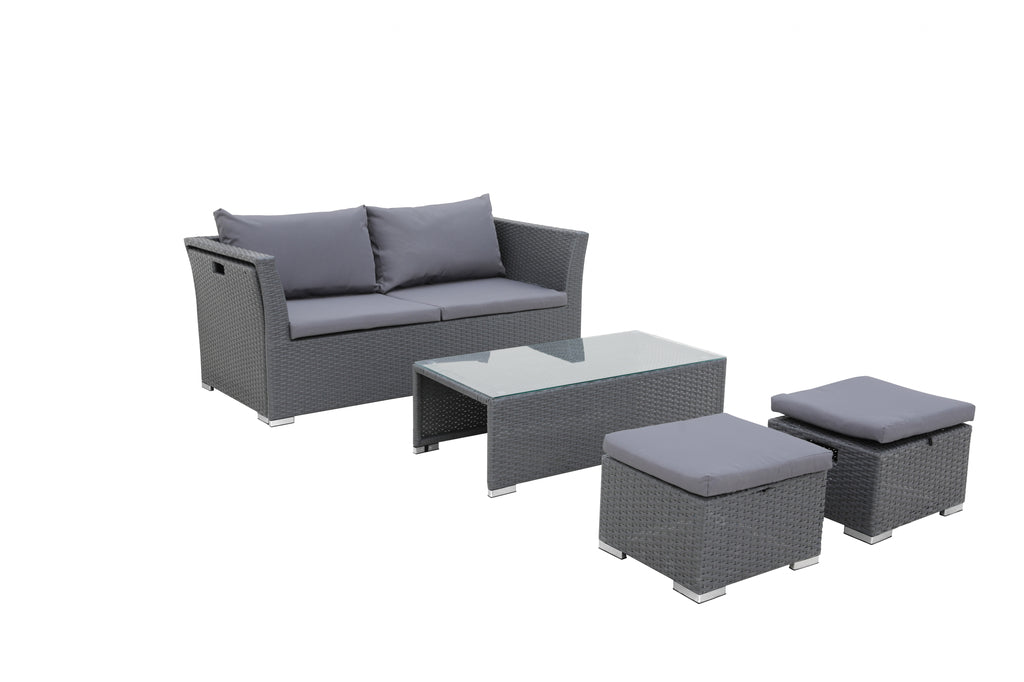 Opbergboxspring Rondo Velvet Antraciet 140x200