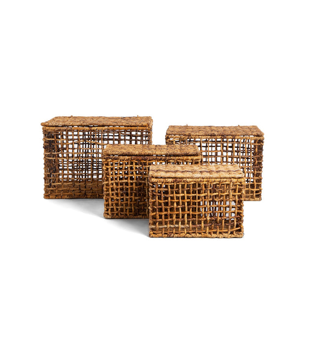 Rinjani Rectangular Basket Two-Tone - Set of 4